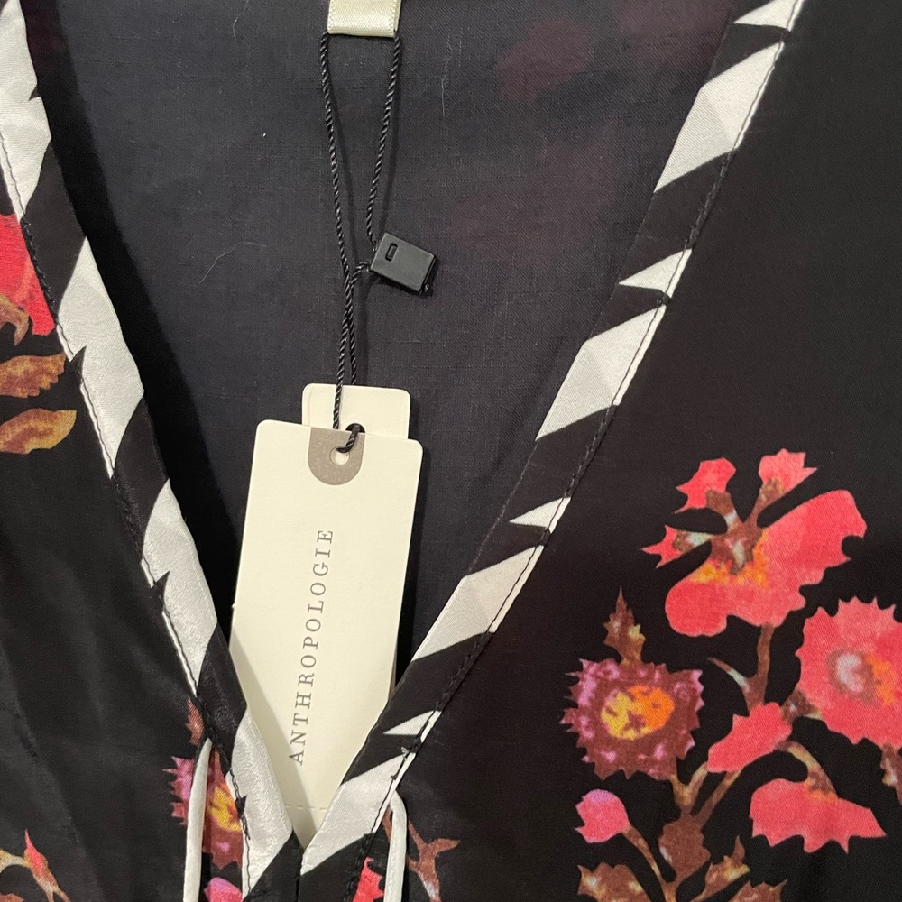 Anthropologie Nikasha Black red floral contrast Stripes Maxi Long
Sleeve dress - Picture 5 of 14